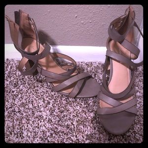 Chunky heel strappy heels